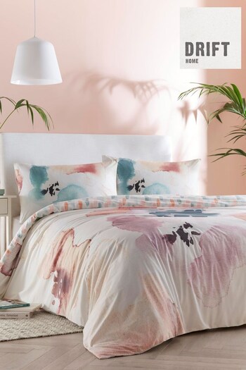 Drift Home Grey Aquarelle Duvet Cover and Pillowcase Set (D02798) | £30 - £50