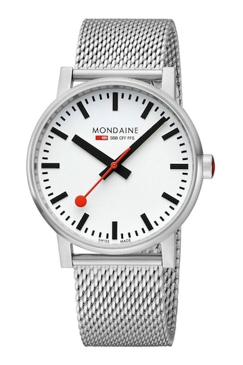 Mondaine White 43mm Evo 2 Watch (D02919) | £289