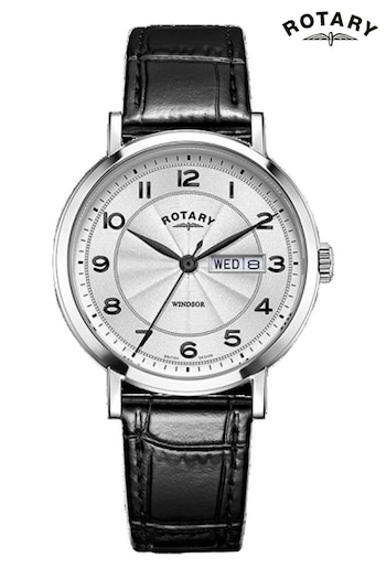 Rotary Gents Windsor Silver Tone Watch (D02963) | £145