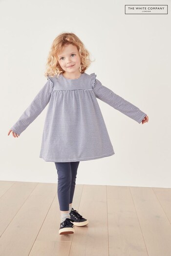 The White Company Blue Stripe Jersey Tunic and Leggings Set (D02990) | £34 - £36
