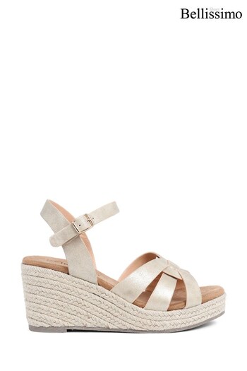 Bellissimo Gold Wedge Sandals (D02991) | £38
