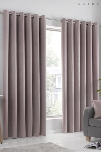 Fusion Pink Strata Dimout Eyelet Curtains (D03041) | £22 - £65