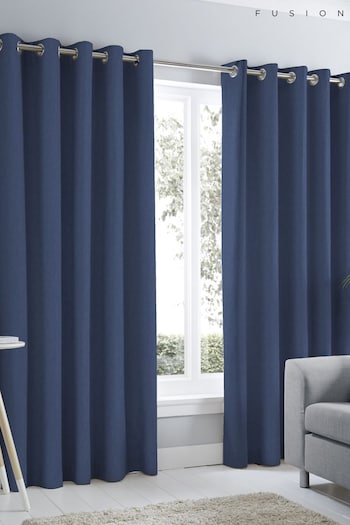 Fusion Blue Sorbonne Eyelet Curtains (D03042) | £22 - £65