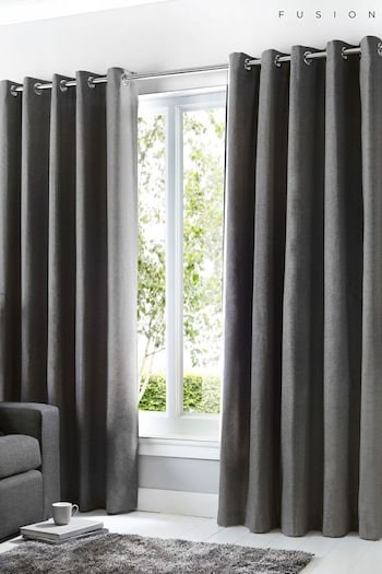Fusion Grey Sorbonne Eyelet Curtains (D03044) | £22 - £65