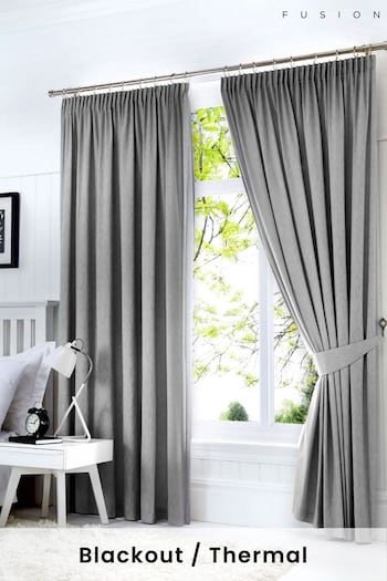 Fusion Silver Dijon Thermal Curtains (D03047) | £22 - £65