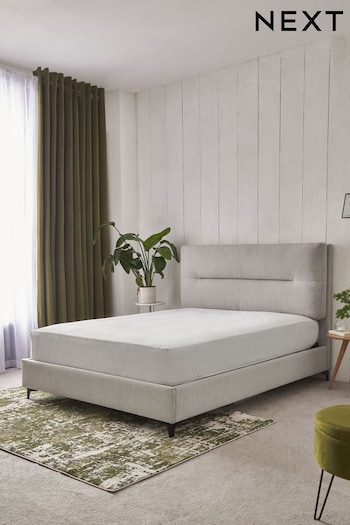 Contemporary Blend Light Natural Bronx Pillow Back Upholstered Bed Ottoman Storage Bed Frame (D03081) | £875 - £1,075