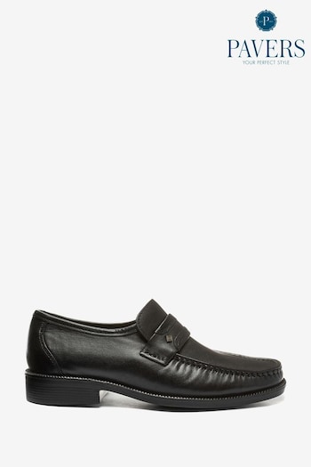 Pavers Gents Black Moccasin Smart Shoes Fabric (D03136) | £45