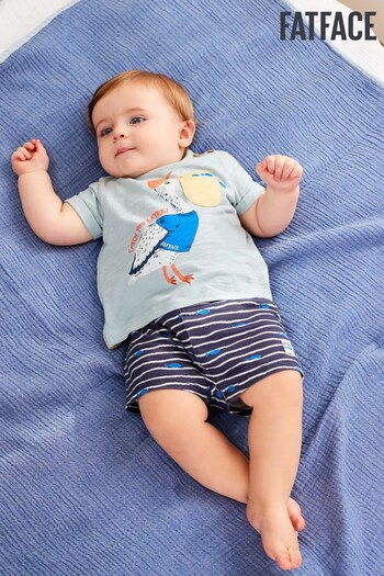 FatFace Blue Pelican Pocket Plus Short and T-Shirt Set (D03146) | £20 - £24