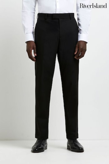 River Island Slim Twill Black Suit: Trousers (D03378) | £35