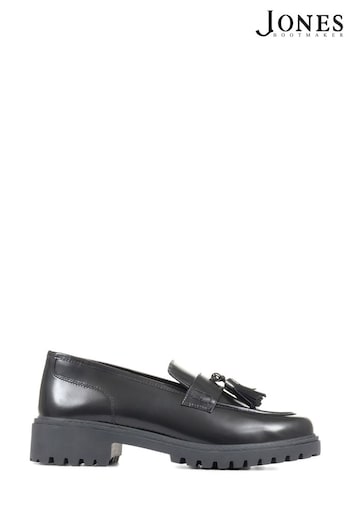 Jones Bootmaker Love Chunky Black Leather Loafers (D03421) | £89