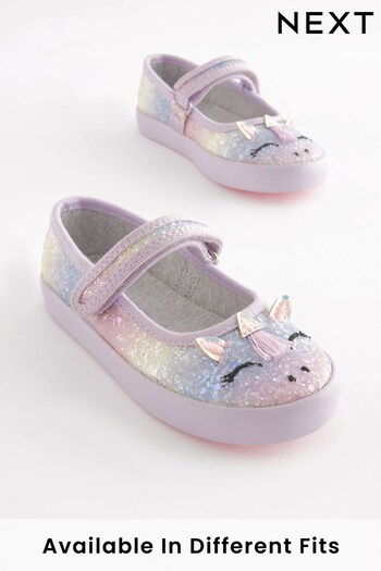 Purple Unicorn Wide Fit (G) Mary Jane Shoes (D03496) | £15 - £17