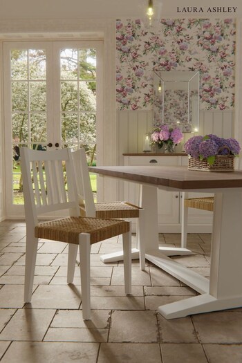 Laura Ashley White Llanbister Set of 2 Dining Chairs (D03604) | £525