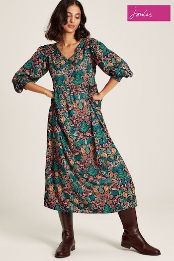Joules Camilla Green Button Front Tiered Dress (D03725) | £79.95