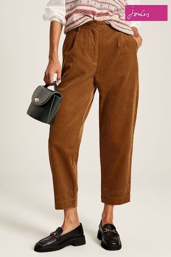 Joules Calla Brown Cord Tapered Leg Trousers (D03728) | £59.95