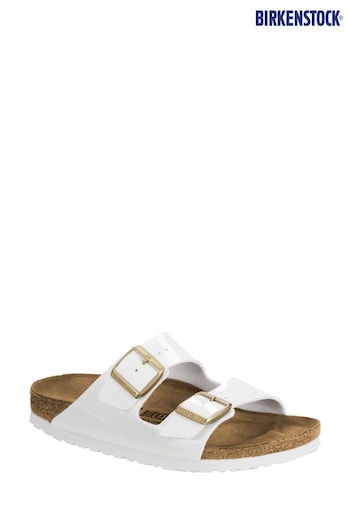 Birkenstock Arizona BF Patent White Sandals (D03893) | £85