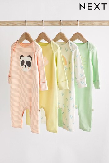 Multi Pastel Baby Sleepsuits 4 Pack (0-2yrs) (D03961) | £27 - £29