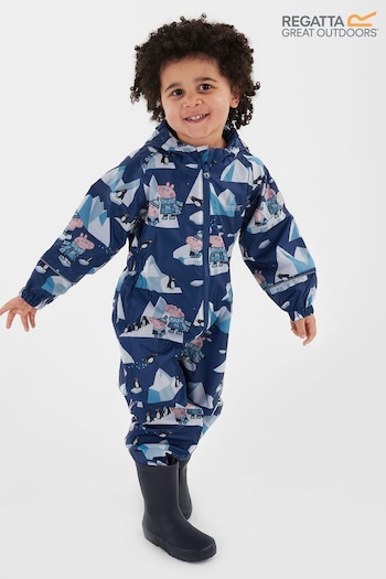 Regatta Blue Peppa Pig Pobble Waterproof Suit All-In-One (D03985) | £42