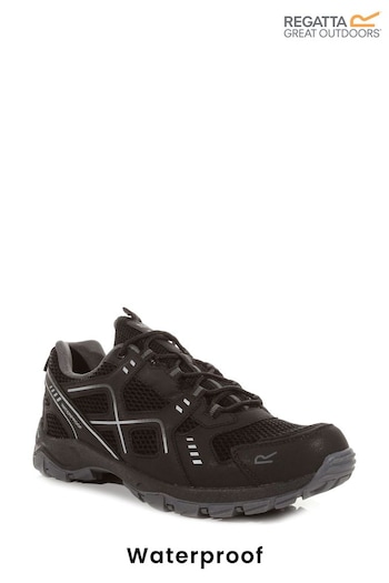 Regatta Black Vendeavour Waterproof Walking Shoes (D04019) | £35