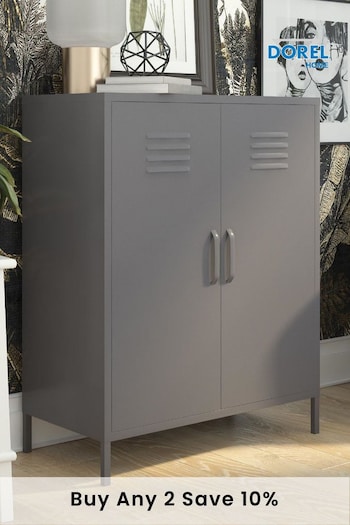 Dorel Home Grey Europe Bradford 2 Door Metal Storage Cabinet (D04176) | £190