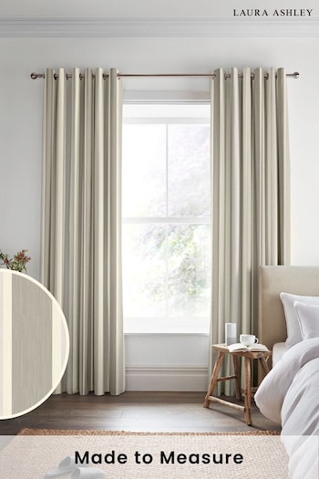 Laura Ashley Dove Grey Awning Stripe Made To Measure Curtains (D04312) | £100