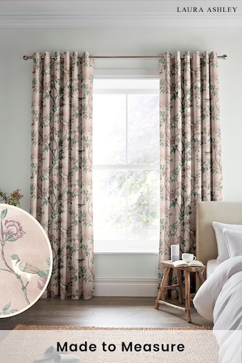 Laura Ashley Blush Pink Eglantine Made To Measure Curtains (D04324) | £100