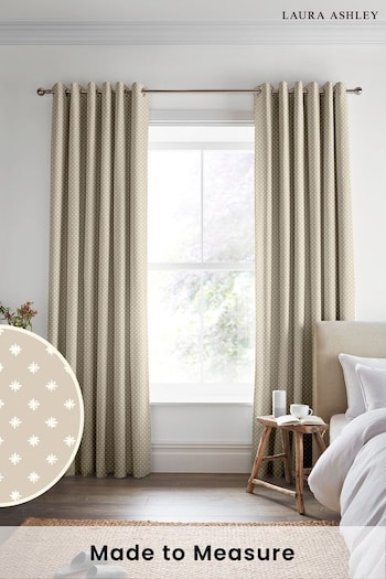 Laura Ashley Almond Natural Louise Star Made To Measure Curtains (D04347) | £100