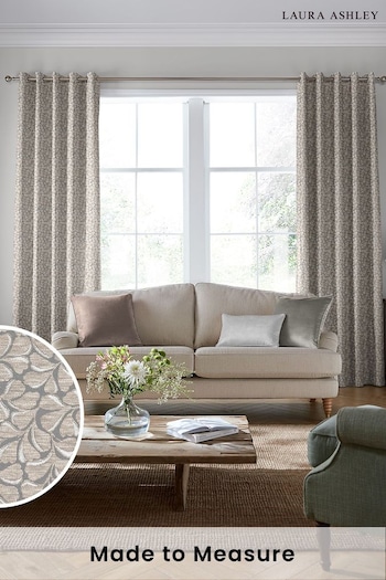 Laura Ashley Almond Brown Maidenhair Woven Made To Measure Curtains (D04350) | £109