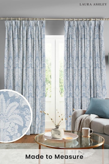 Laura Ashley Seaspray Blue Martigues Made To Measure Curtains (D04354) | £100