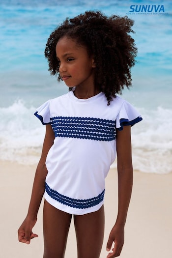 Sunuva White Ric Rac Rash Vest (D04415) | £44 - £46