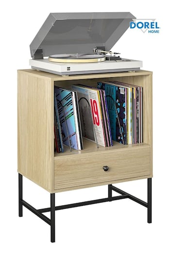 Queer Eye Linseed Oak Natural Tamlin Record Stand (D04785) | £90
