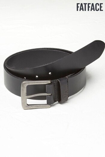 FatFace Black Italian Leather Belt (D04810) | £32