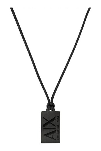 Armani Exchange Jewellery Gents Logo Black Necklace (D04839) | £49