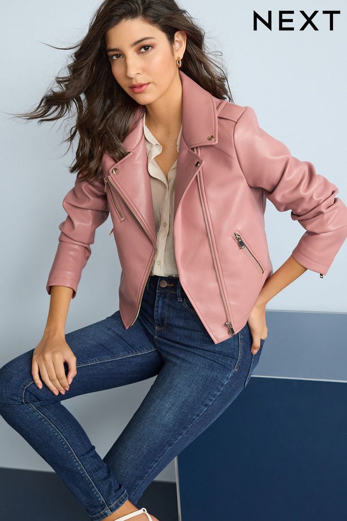Allegra K Women's Holographic Shiny Long Sleeve Zipper Hooded Metallic Jacket  Hot Pink X-small : Target