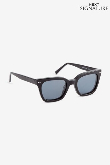 Black Signature Square Polarised crooks Sunglasses (D06296) | £30