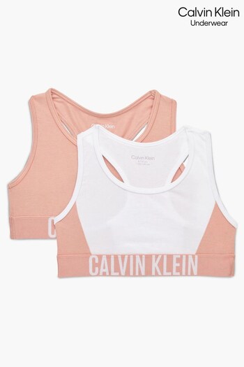 Calvin Klein Girls Pink Intense Power Bralettes 2 Pack (D06320) | £30
