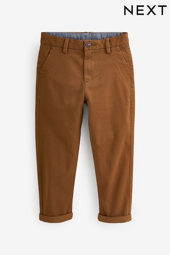 Ginger/Tan Brown Tapered Loose Fit Stretch Chino Trousers (3-17yrs) (D06412) | £12 - £17