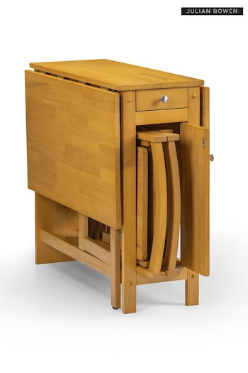 Julian Bowen Light Oak Brown Savoy Compact Wood 4 Seater Dining Set (D06442) | £350