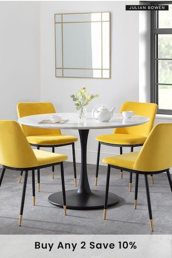 Julian Bowen White Holland Round 4 Seater Dining Table (D06453) | £290
