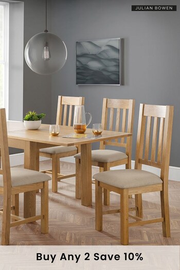 Julian Bowen Brown Astoria Flip-Top 6 Seater Dining Table And Hereford Chairs Set (D06469) | £1,100