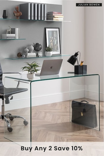 Julian Bowen Clear Amalfi Tempered Glass Desk (D06504) | £390