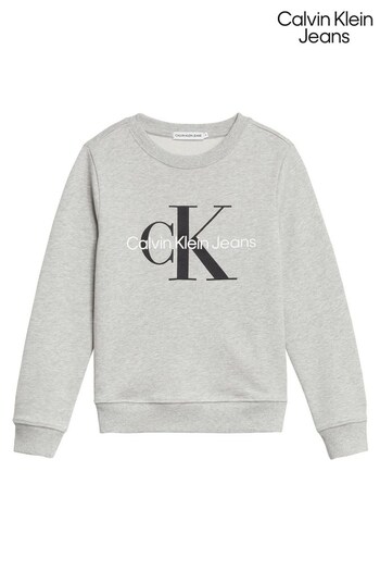 Calvin Pairs Klein Jeans Boys Grey Monogram Logo Sweatshirt (D06587) | £70