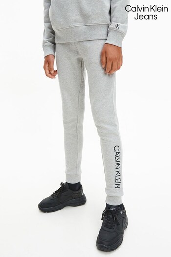 Calvin Crossbodytas Klein Jeans Boys Grey Institutional Logo Joggers (D06589) | £60