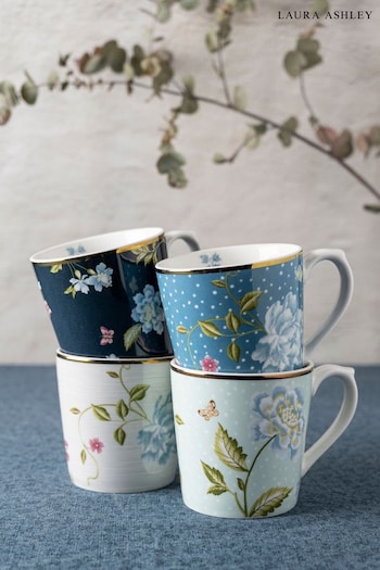Laura Ashley Set of 4 Blue Mugs Heritage collectables (D06830) | £52