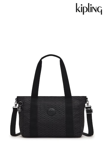 Kipling Asseni S Signature Black Emboss Tote Bag (D06872) | £88