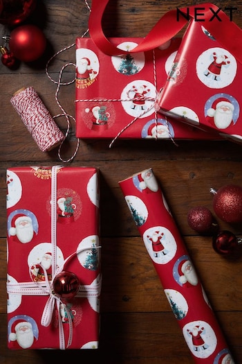 Red Santa 10 Metre Christmas Wrapping Paper (D07074) | £5