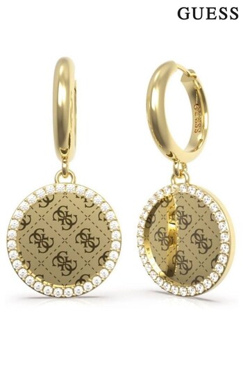 Guess Jewellery Ladies Gold Tone Round Harmony Earrings (D07145) | £49