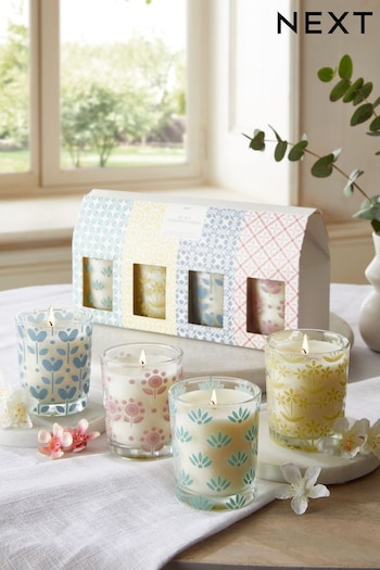 Set of 4 White Scented Votive Candles (D07519) | £12
