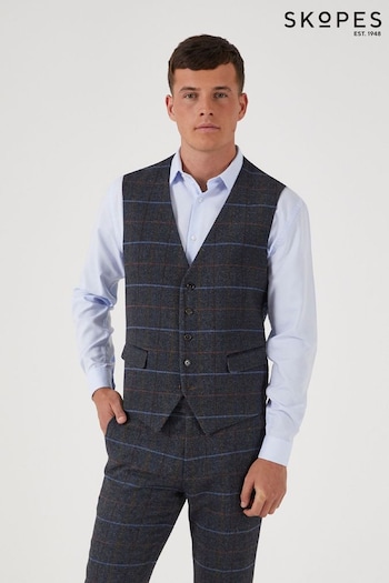 Skopes Doyle Grey Tweed Wool Blend Suit Waistcoat (D07625) | £65
