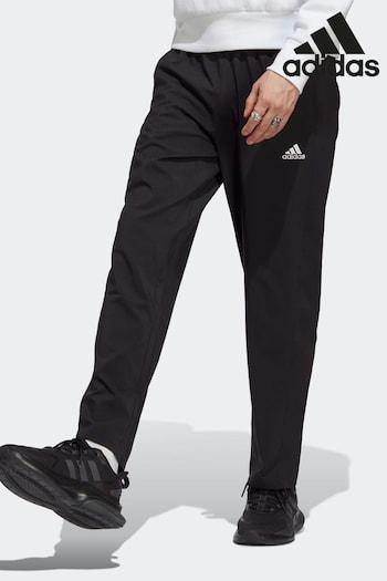 adidas Black springswear AEROREADY Essentials Stanford Open Hem Embroidered Small Logo Tracksuit Bottoms (D07872) | £33