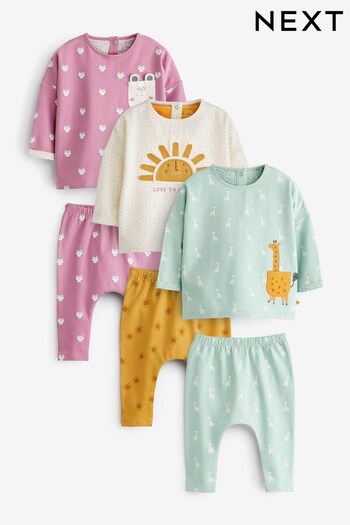 Mint Green 6 Piece Baby T-Shirts and Leggings Set (D07895) | £28 - £30